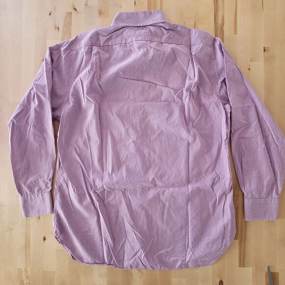 Polo Ralph Lauren Mens Button Up Casual Shirt Burgundy Check 15 1/2 32/33 Preppy - Picture 2 of 8